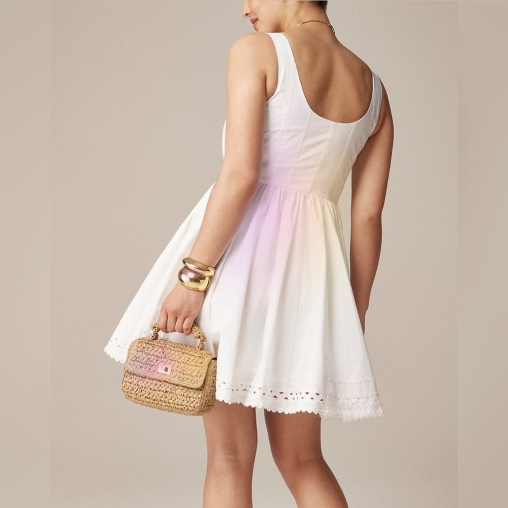 NWT J Crew, Size 8 White Sleeveless Fit & Flare Dress